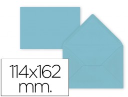15 sobres Liderpapel 114x162mm. offset 80g/m² color celeste